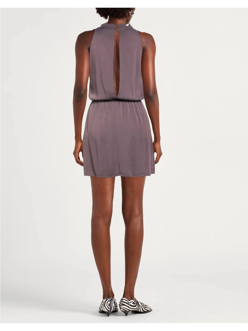 Sleeveless Dusty Mauve Blouson Dress - Picture 3 of 4